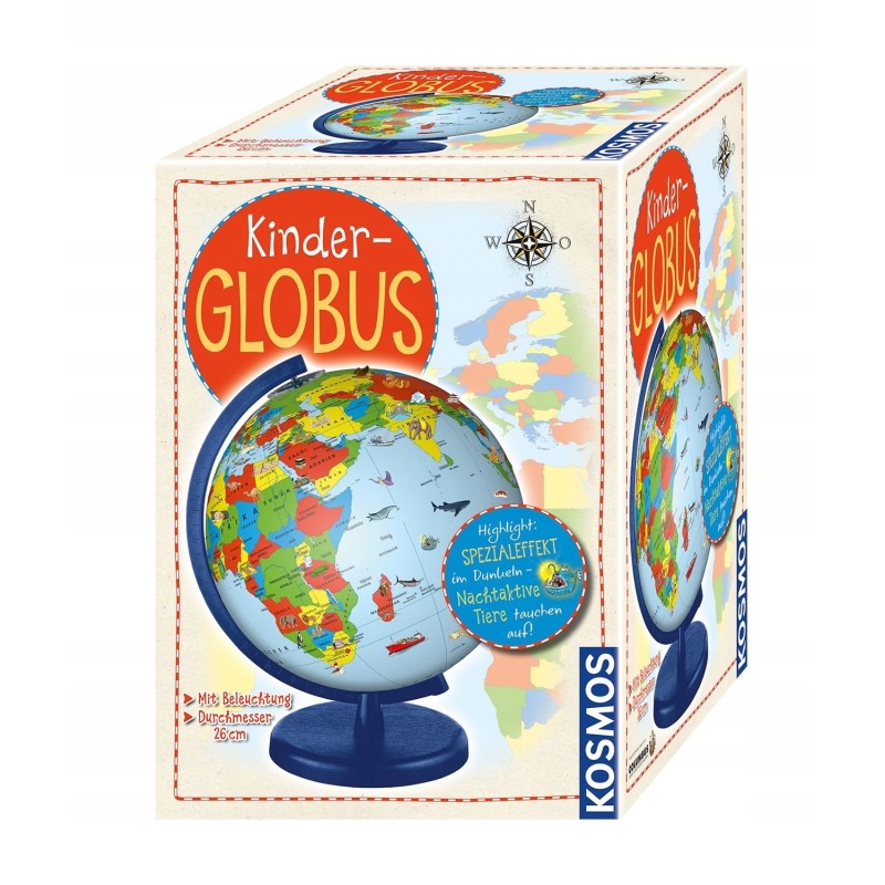 Podświetlany globus z mapą Ziemi Kosmos lampka 673024 26 cm dla dzieci CE