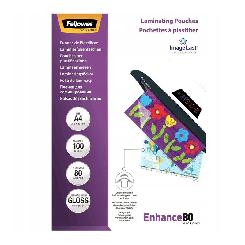Outlet Folie laminacyjne Fellowes ImageLast A4 80 µm 100szt błyszcząca