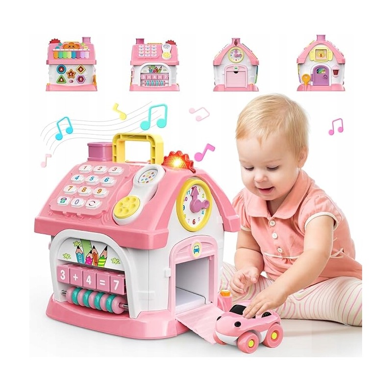 OUTLET DOMEK SENSORYCZNY ZABAWKA EDUKACYJNA MONTESSORI 6 w 1 wielofunkcyjna