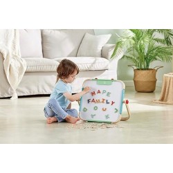 Outlet Magnetyczne literki HAPE drewniane 70szt. 1:1 FSC CE do nauki 3+