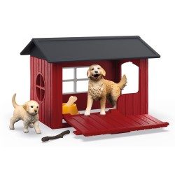 Outlet Schleich Dog kennel with golden retrievers