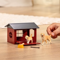 Outlet Schleich Dog kennel with golden retrievers