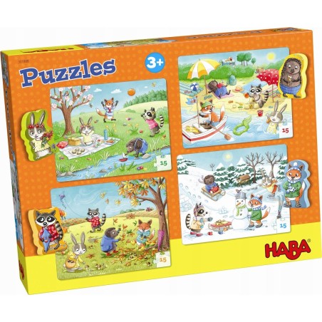 Puzzle HABA 15 elementów Cztery pory roku