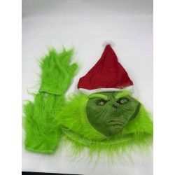 Outlet Zielona lateksowa maska Grincha na Boże Narodzenie 20 x 20 cm