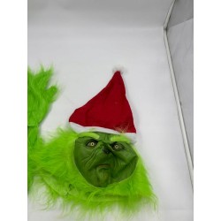Outlet Zielona lateksowa maska Grincha na Boże Narodzenie 20 x 20 cm