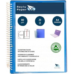 Outlet Niebieska teczka z koszulkami bindowana Raylu Paper błękitne A4 work