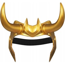 Outlet Żółta maska dla dorosłych kask z rogami Halloween nakrycie głowy r.M