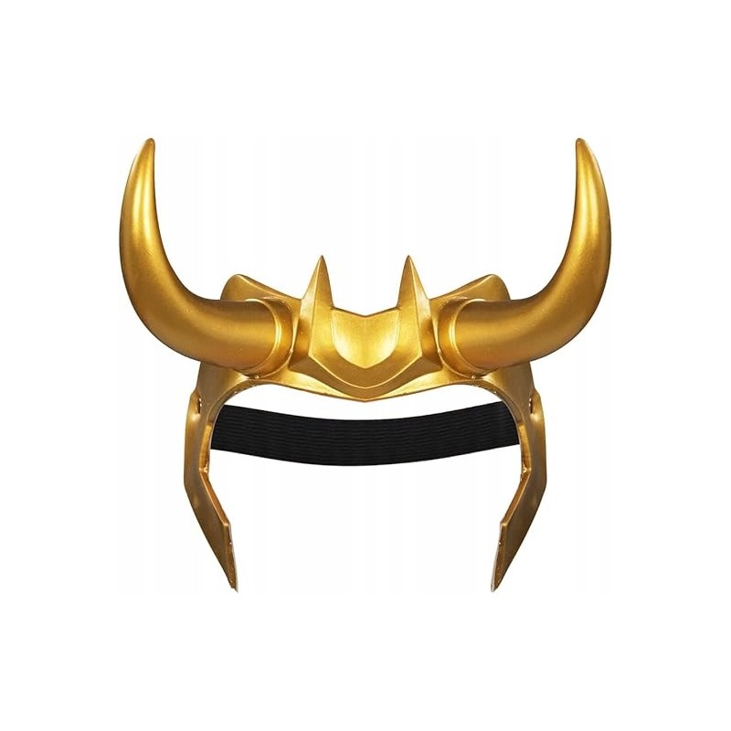 Outlet Żółta maska dla dorosłych kask z rogami Halloween nakrycie głowy r.M