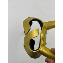 Outlet Żółta maska dla dorosłych kask z rogami Halloween nakrycie głowy r.M