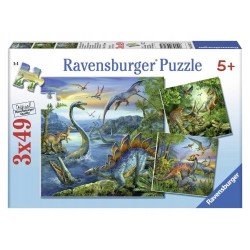 Puzzle 3x49 Fascynacja Dinozaurami