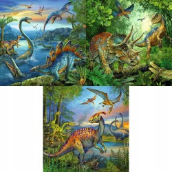 Puzzle 3x49 Fascynacja Dinozaurami