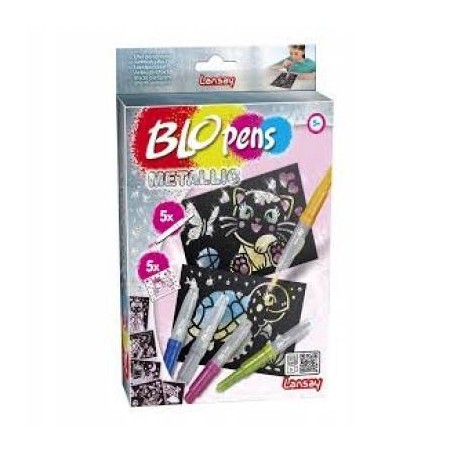 Outlet BLOPENS długopisy dmuchane 5 szt metalic 23607 + arkusze rysunkowe