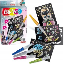 Outlet BLOPENS długopisy dmuchane 5 szt metalic 23607 + arkusze rysunkowe