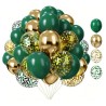 Balony zestaw balonów ciemno zielono złoty dekoracja urodziny hel 20 szt