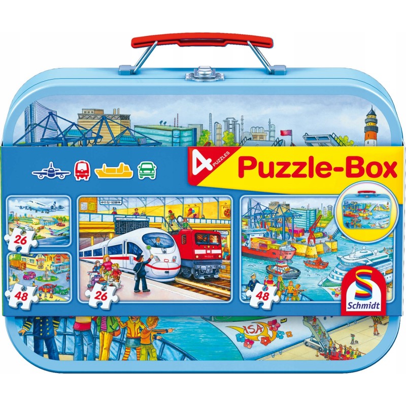 Outlet Puzzle Schmidt Spiele 2x26 el. + 2x48 el. w walizce Transport 148