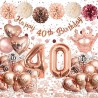 ZESTAW BALONÓW I DEKORACJI NA 40 URODZINY 40stka GOLD ROSE różowe złoto