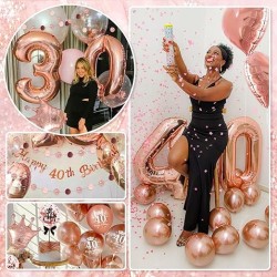 ZESTAW BALONÓW I DEKORACJI NA 40 URODZINY 40stka GOLD ROSE różowe złoto