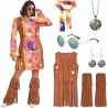 Ulikey Strój Hippie Lata 70 Damski Karnawał Kamizelka Frędzle Retro r. M
