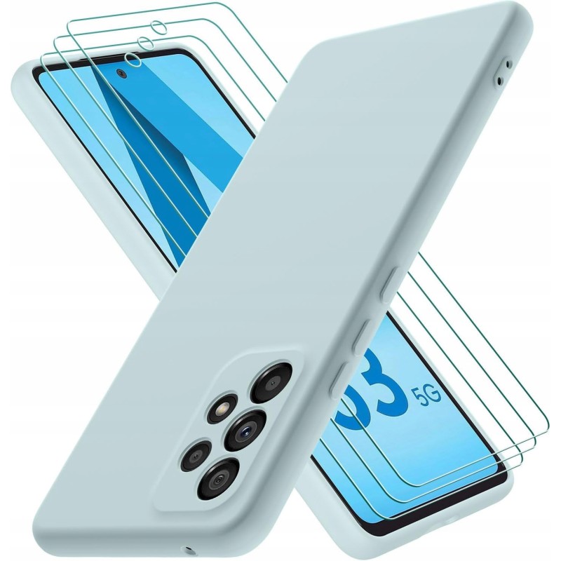 Outlet Etui Samsung Galaxy A53 5G Silikon Mint Green + 3szt Szkło Hartowane