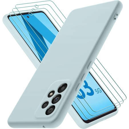 Outlet Etui Samsung Galaxy A53 5G Silikon Mint Green + 3szt Szkło Hartowane