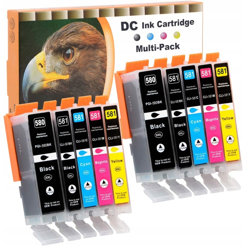 Outlet Tusze Zamienniki 10 szt Canon PGI-580XXL CLI-581XXL do Pixma TS6150