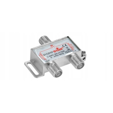 Outlet Rozgałęźnik SAT Poppstar 2xF Splitter Antenowy stabilny TV SAT HD 4K