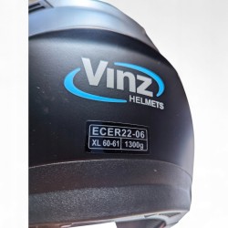 Kask VINZ Calobra jet z osłoną przeciwsłoneczną i daszkiem ECE 22.06 XL