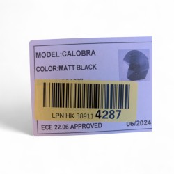 Kask VINZ Calobra jet z osłoną przeciwsłoneczną i daszkiem ECE 22.06 XL