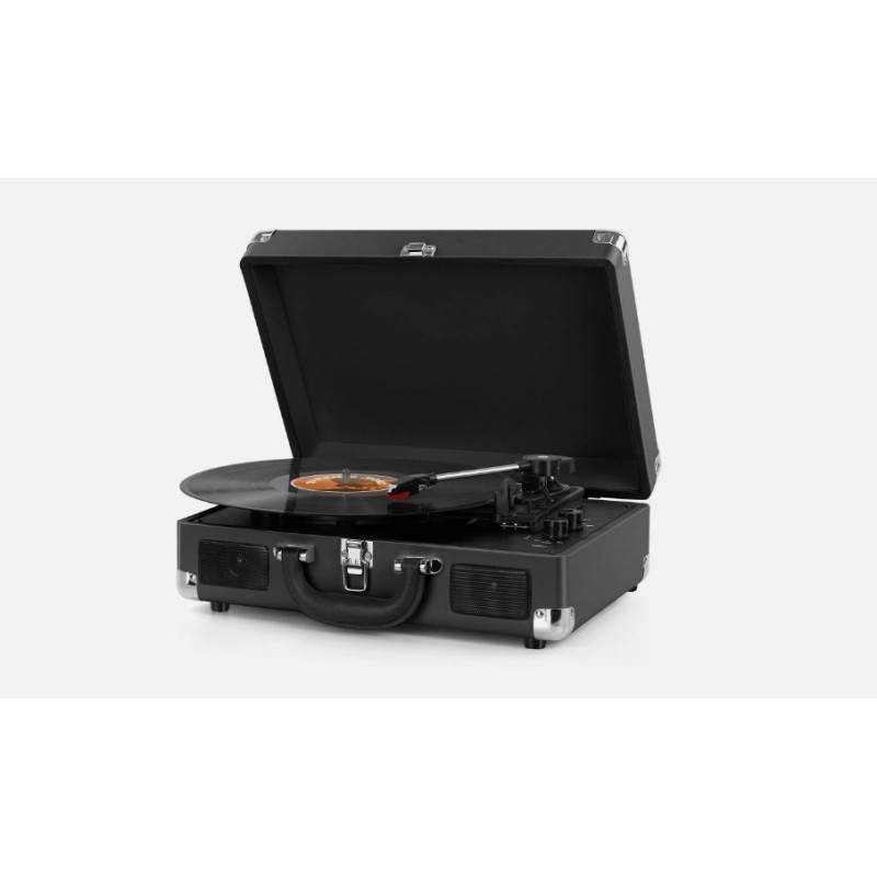 Outlet Gramofon Przenośny Stereo 3 Prędkości Głośniki Napęd Paskowy OPIS