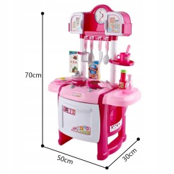 OUTLET KUCHNIA DLA DZIECI dźwięki gotowania PIECYK GARNKI ŻYWNOŚĆ różowy CE