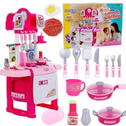 OUTLET KUCHNIA DLA DZIECI dźwięki gotowania PIECYK GARNKI ŻYWNOŚĆ różowy CE