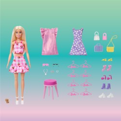 Outlet Lalka modowa Barbie różowa z szafą i akcesoriami 3+ HXD58 garderoba
