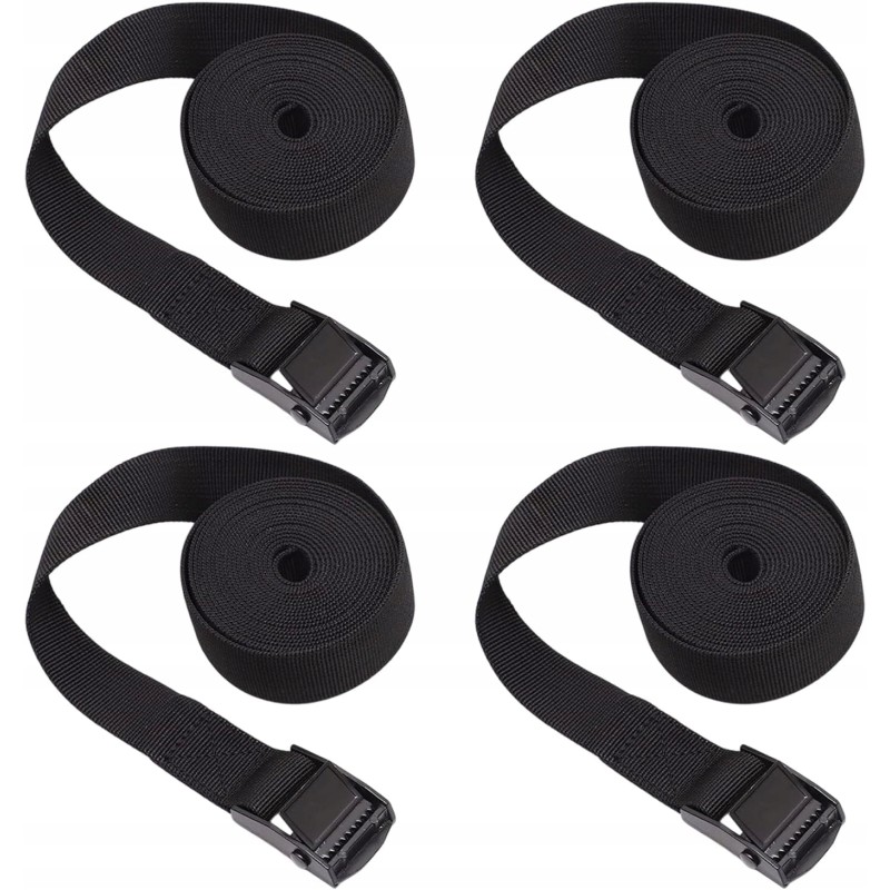 Outlet Pasy mocujące transportowe z klamrą zaciskową 40 cm 4 szt Czarne