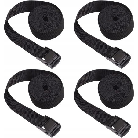 Outlet Pasy mocujące transportowe z klamrą zaciskową 40 cm 4 szt Czarne