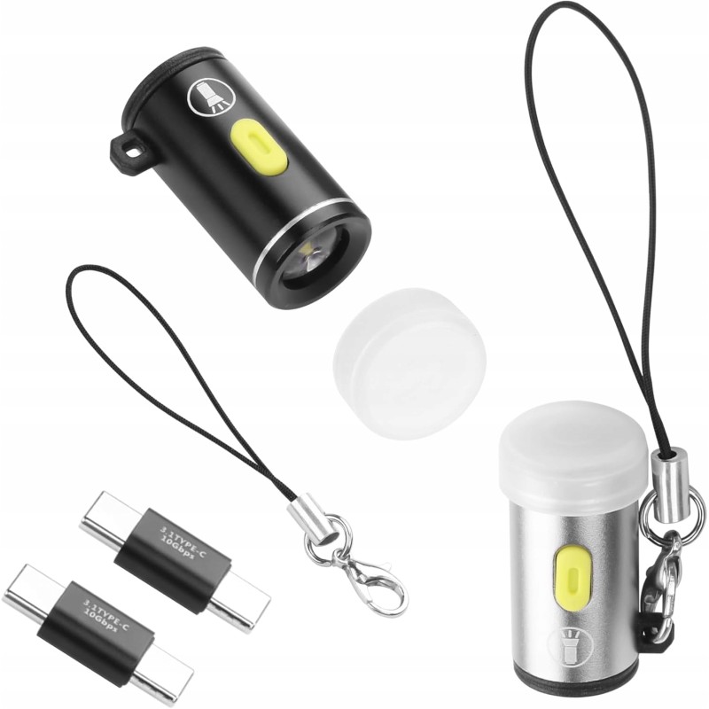 Outlet YACSEJAO Mini Latarka LED USB-C 25 mm 2 szt. Kompaktowa Plug & Play