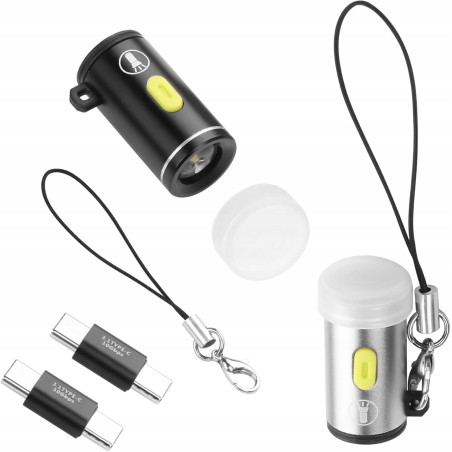 Outlet YACSEJAO Mini Latarka LED USB-C 25 mm 2 szt. Kompaktowa Plug & Play