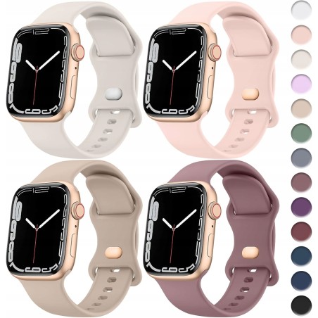 Outlet Tobfit 4x Pasek do Apple Watch 38-49mm Silikon Sport SE 1-8 Ultra