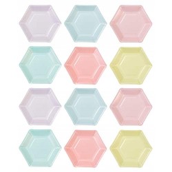 Talking Tables Talerzyki jednorazowe Papierowe 18cm sześciokątne 11 szt