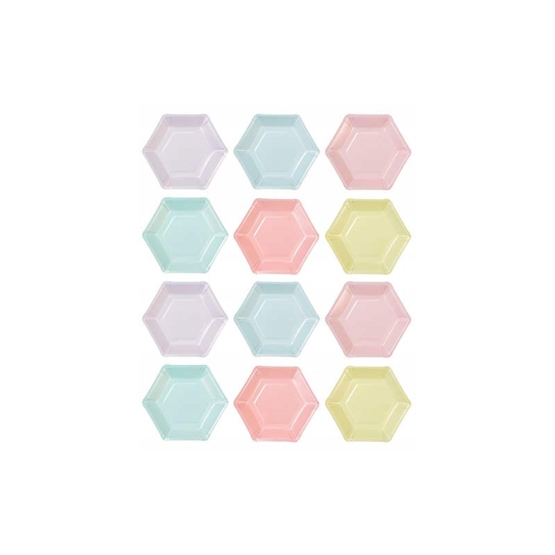 Talking Tables Talerzyki jednorazowe Papierowe 18cm sześciokątne 11 szt