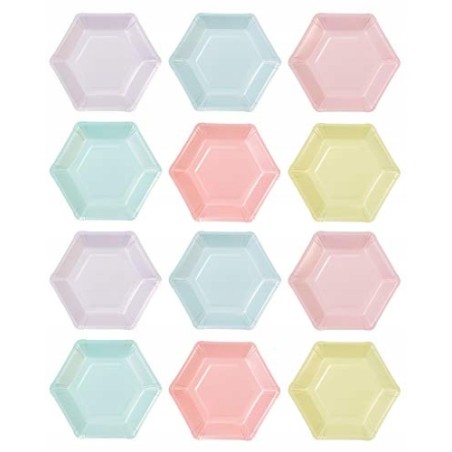 Talking Tables Talerzyki jednorazowe Papierowe 18cm sześciokątne 11 szt