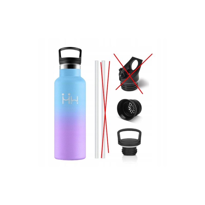 Outlet Butelka Termiczna 500ml Stal Nierdzewna Bidon ze Słomką BPA Free