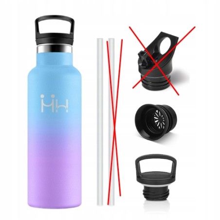 Outlet Butelka Termiczna 500ml Stal Nierdzewna Bidon ze Słomką BPA Free
