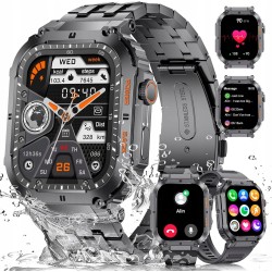 ESFOE Smartwatch Męski 1,96" 100 Trybów Sportowych IP68 400 mAh 128 MB