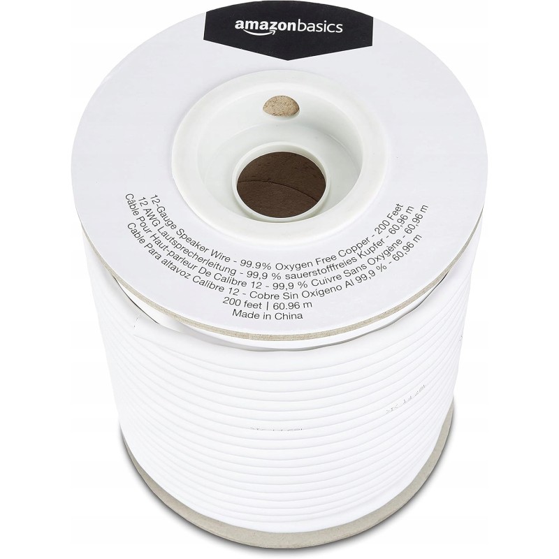 Amazon Basics kabel głośnikowy 12 AWG (2,05 mm) 60,96 m