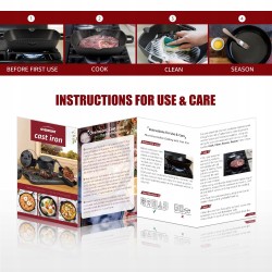 Outlet Patelnia grillowa Overmont 26 cm żeliwna