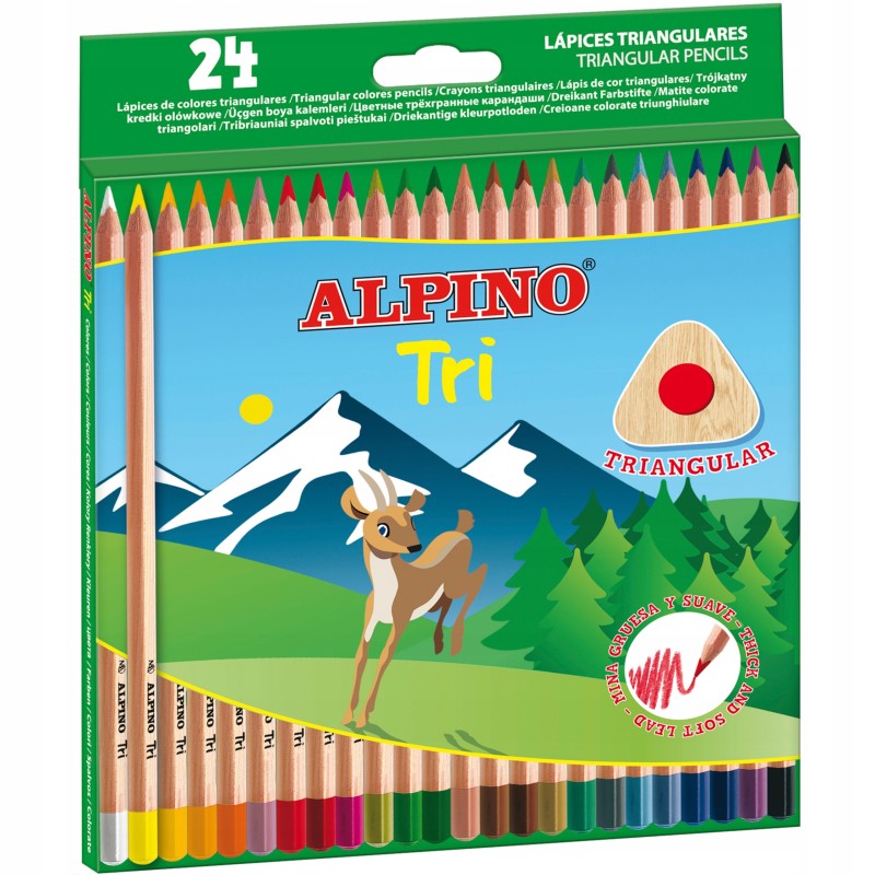 Outlet Kredki ołówkowe Alpino cedrowe trójkątne 24k