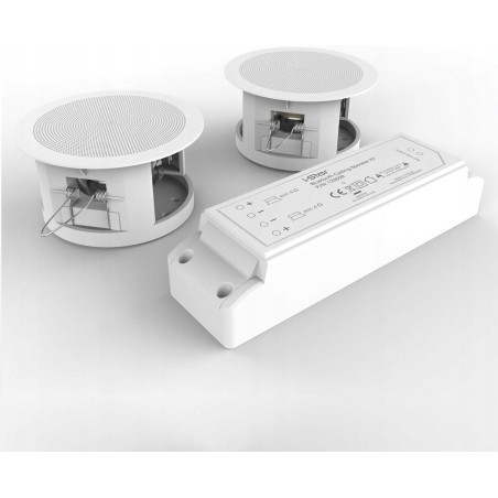 Głośniki Sufitowe Bluetooth Zestaw Łatwy Montaż do Otworu Downlight Biały