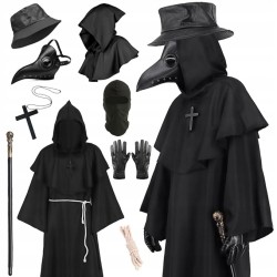 STRÓJ KOSTIUM ksiądz Plague Doctor Doktor Plaga Doktor Dżuma steampunk r. S