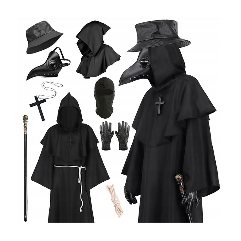 STRÓJ KOSTIUM ksiądz Plague Doctor Doktor Plaga Doktor Dżuma steampunk r. S