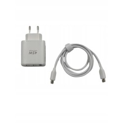 Outlet Ładowarka sieciowa USB C 45W 3A GaN 3 porty PD 3.0 + kabel USB-C